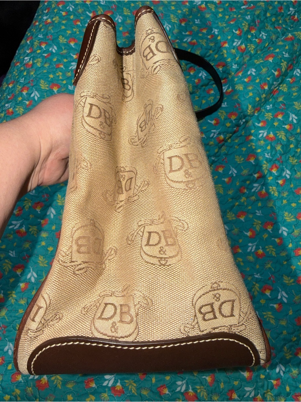 Large Dooney & Bourke Brown Top Handle Satchel Handbag with Coin Pouch - Picture 8 of 10